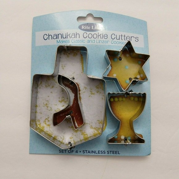 Chanukah Hanukkah Cookie Cutters HOLIDAY 4 Piece Set - Picture 1 of 7